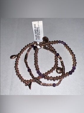 Alex and Ani set of 3 stretch bracelets
